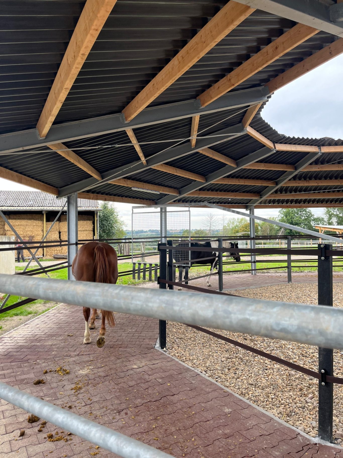 überdachte Führanlage